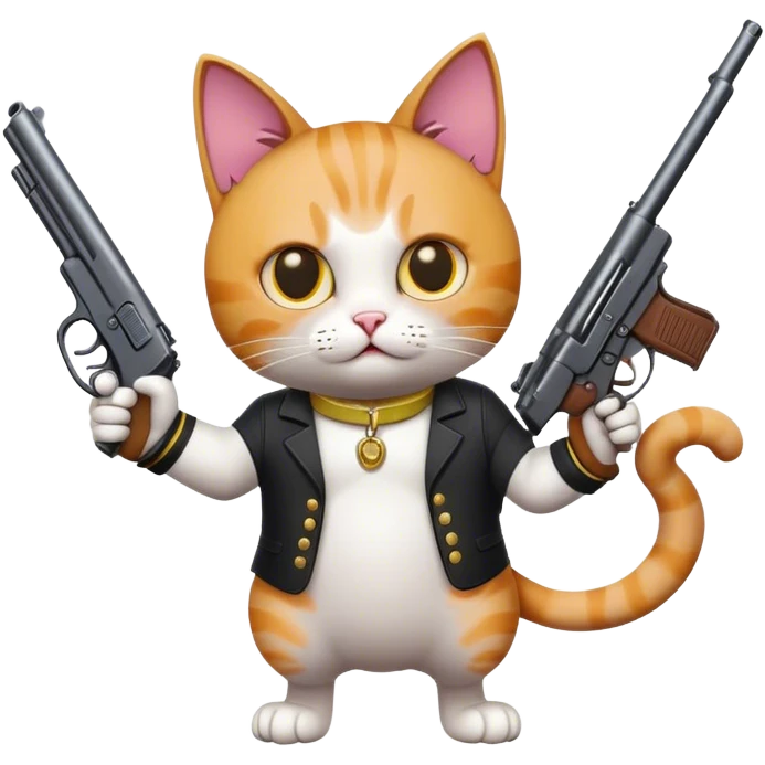 cat holding a gun emoji