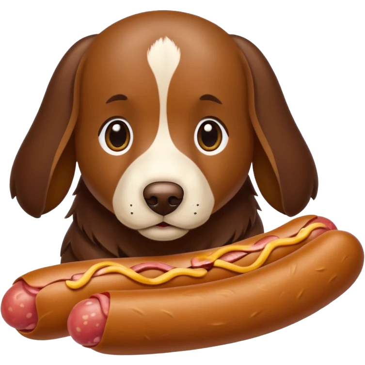 Perro salchicha de pelo largo cachorro color chocolate con color miel emoji