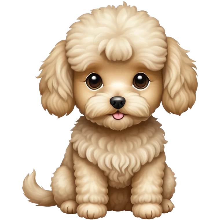 mini poodle maltese mix small beige dog emoji