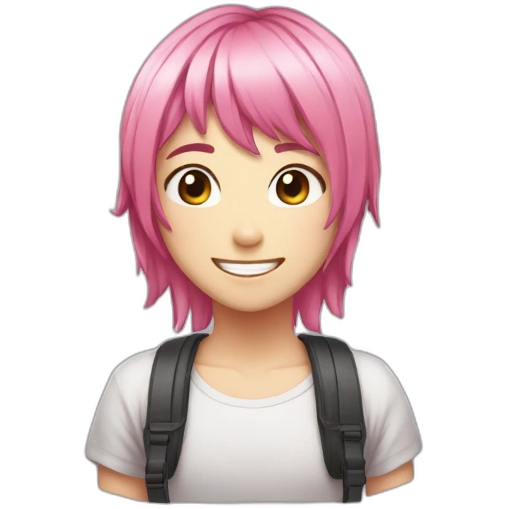 anime-pink-hair-happy-hadphones emoji