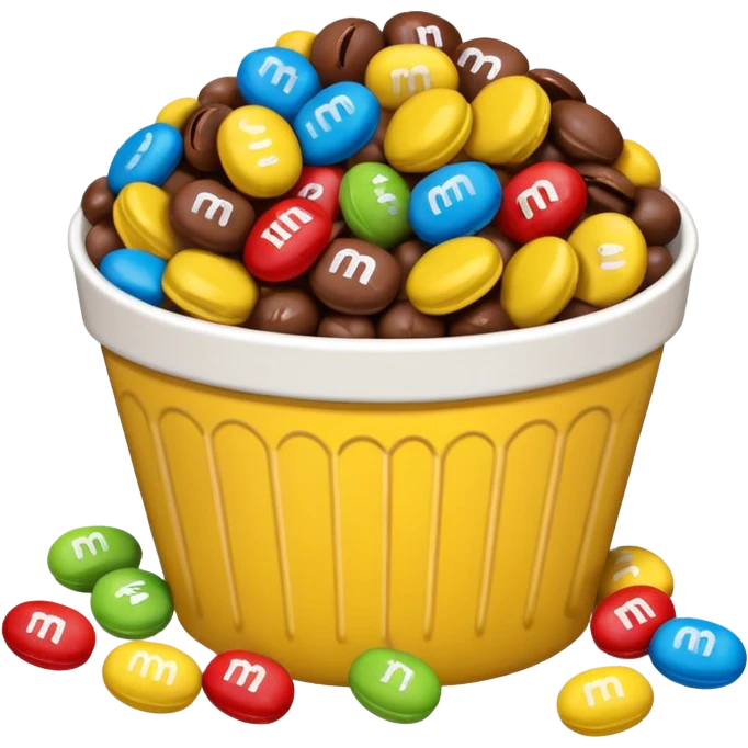 Peanut m&ms mixed with popcorn emoji