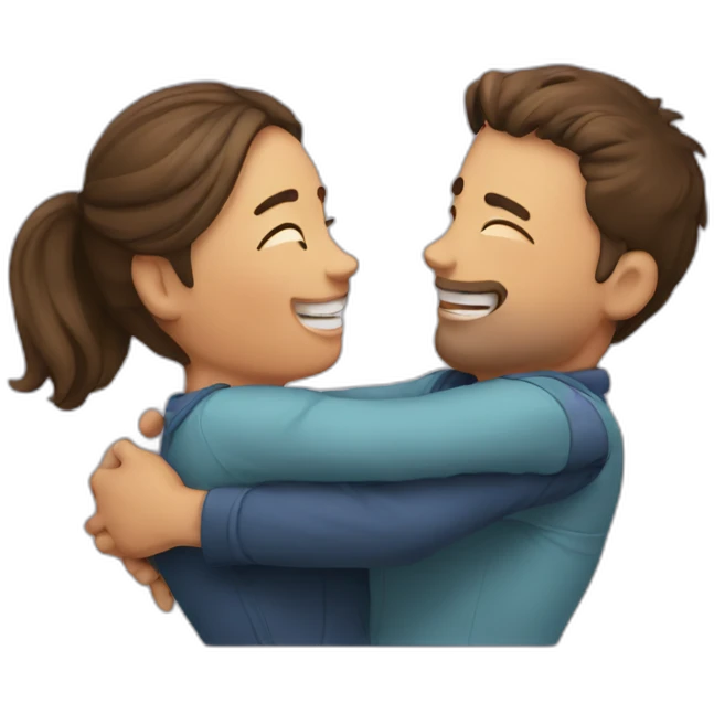 Hug couple emoji