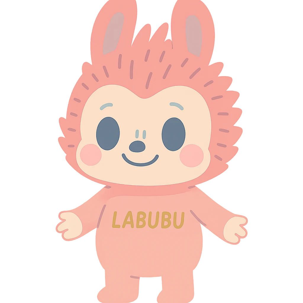 Labubu doll icon, pastel colors, soft shading, gentle expression emoji
