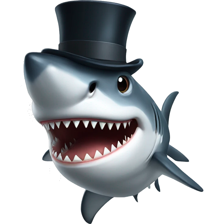 Shark with tophat emoji