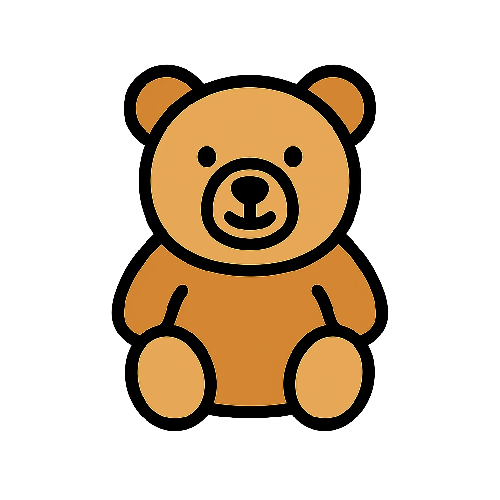 bear, simple and recognizable, color outline icon style emoji