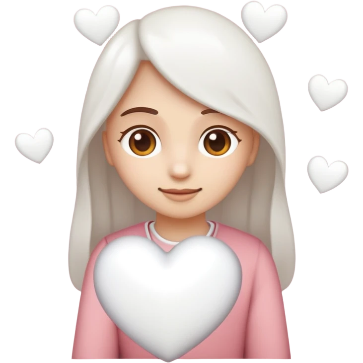 Emoji de enamorada con los corazones blancos  emoji