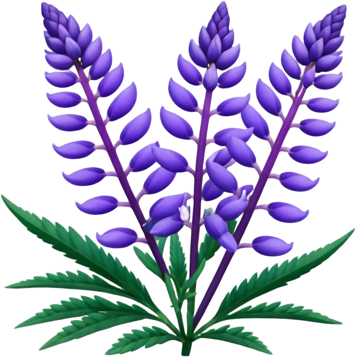 Realistic Still life detailed, Lupine Lupinus emoji