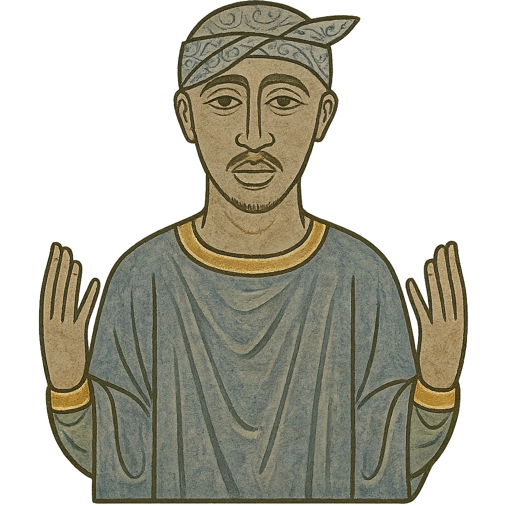 2Pac rapper wearing a bandana emoji