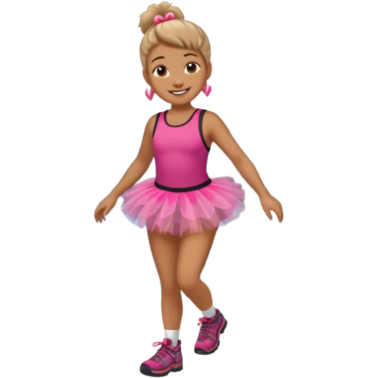 Person hiking in tutu emoji