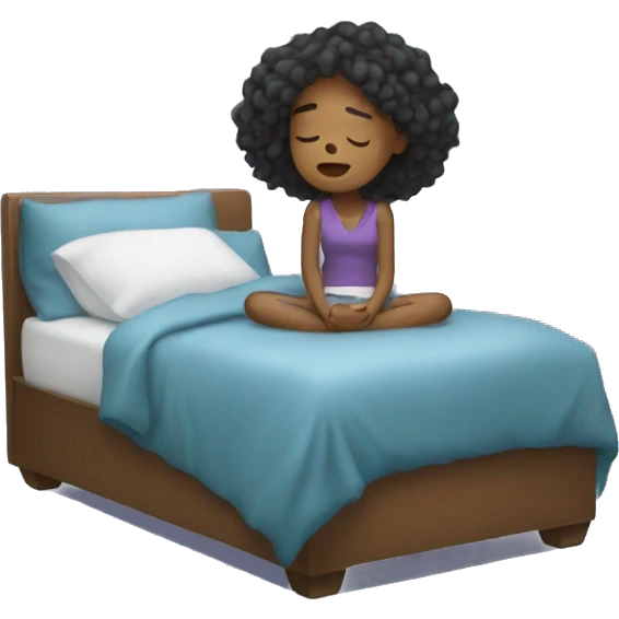 The girl who wake up in the evening without mood emoji