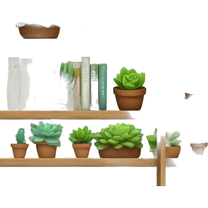 bookshelf with succulents  emoji