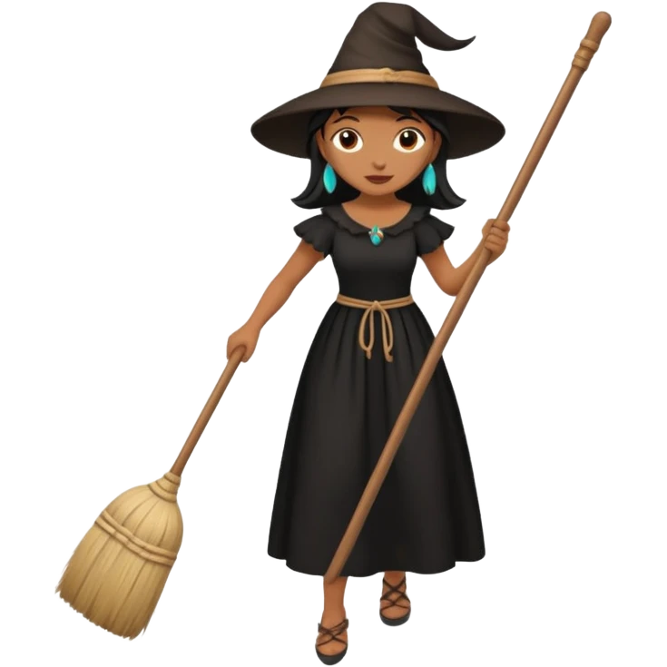 Bruja en escoba emoji