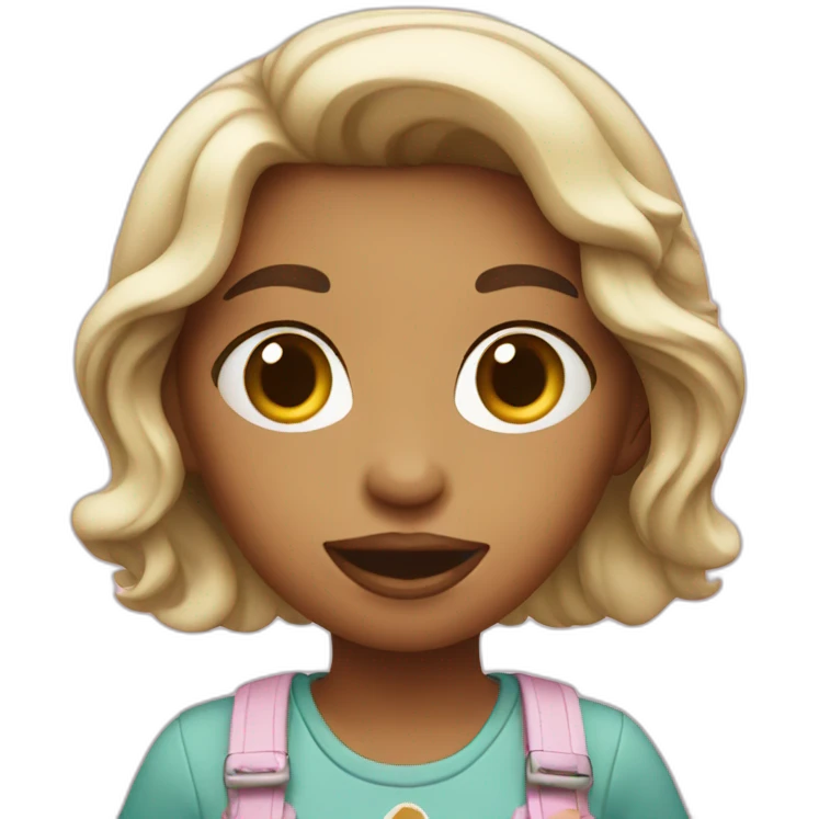 a girl with ice-cream emoji