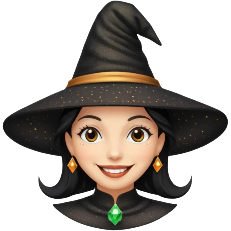 black gitter hat witch emoji