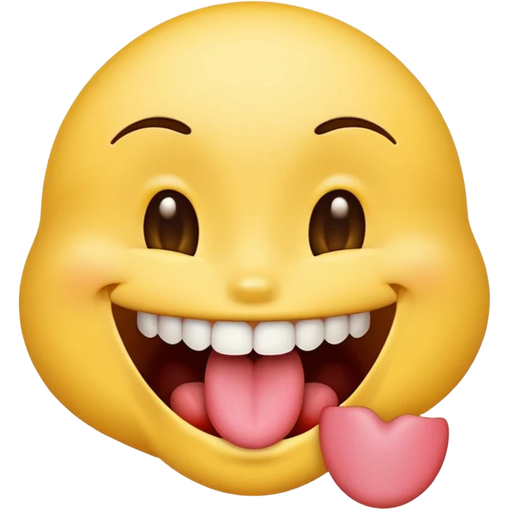 flirty emoji with tounge touching top teeth emoji