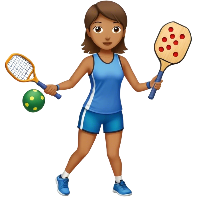 Woman playing pickleball emoji