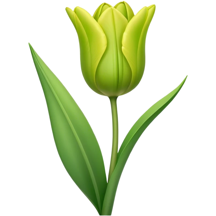 single ligtht green Tulip, straight stem emoji
