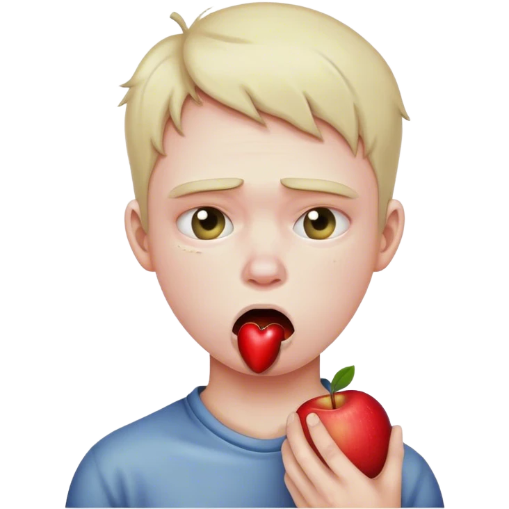 apple emoji person choking themselves with a distressed face emoji