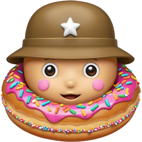 Donut with trooper hat emoji