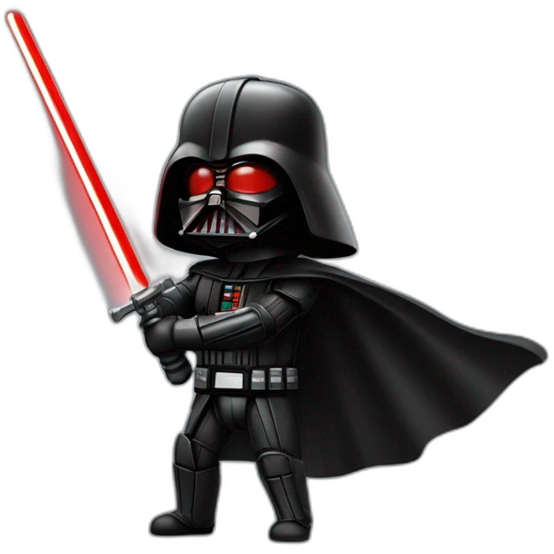 dark vador qui tien un sabre laser rouge emoji