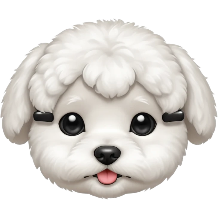 white baby Bichon Frise only face  emoji