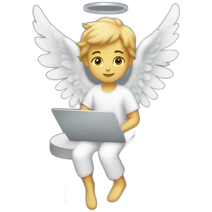 angel using laptop emoji