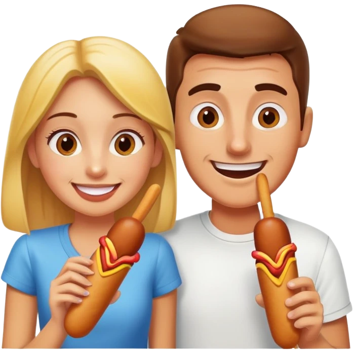 guy and girl eating corndogs emoji