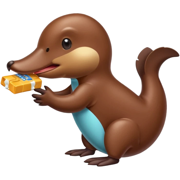 platypus eating eating chocolate emoji