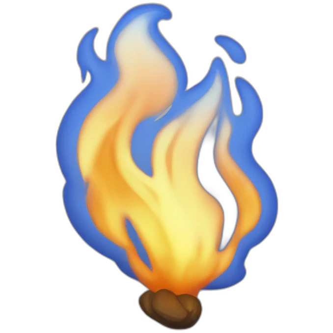 flamme entièrement bleue emoji