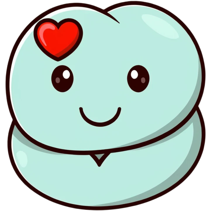 Super chill super cool red heart doodle  emoji