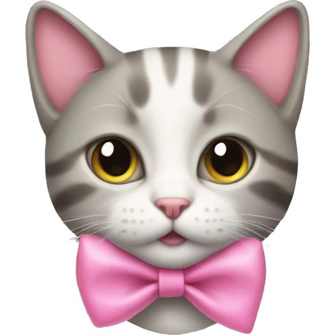 cat with a pink  bow  emoji