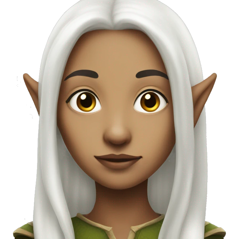 half elf woman, WHITE HAIR emoji