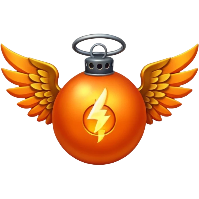  Lit Bomb with wings emoji