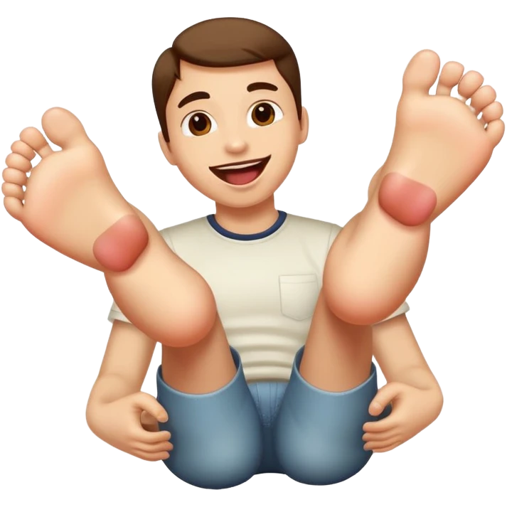 Tongue out with feet up emoji