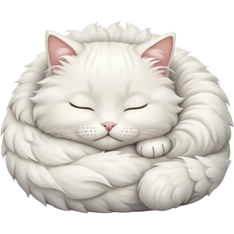 White cat sleeping emoji