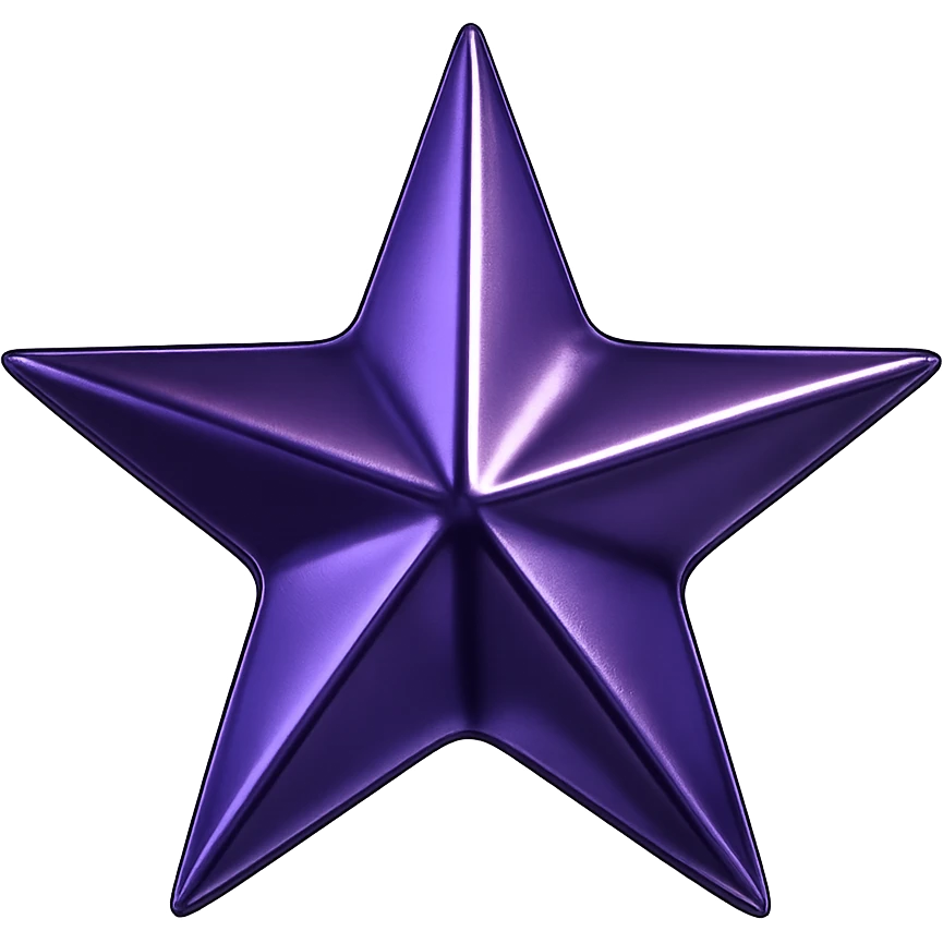 star with a metallic purple finish, no background emoji