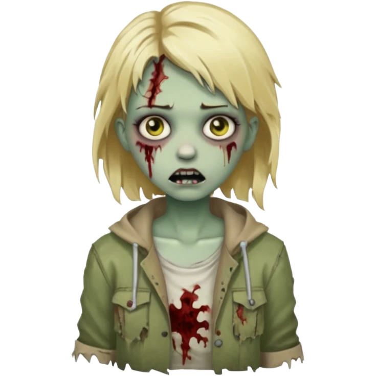 girl zombie with blonde hair emoji