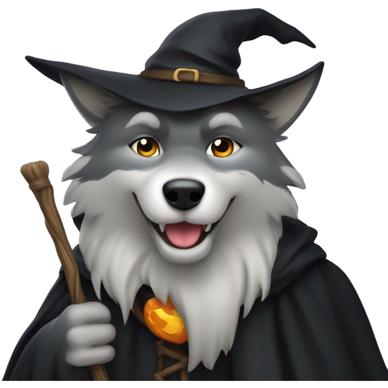 wolf dressed as a witch emoji