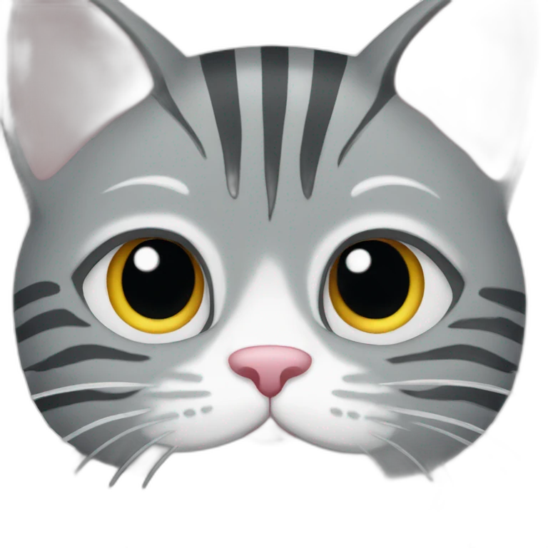 Pretty grey cat with stripes  emoji