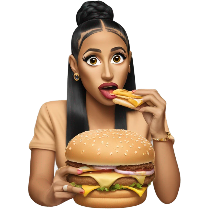 Cardi b eating a Big Mac emoji