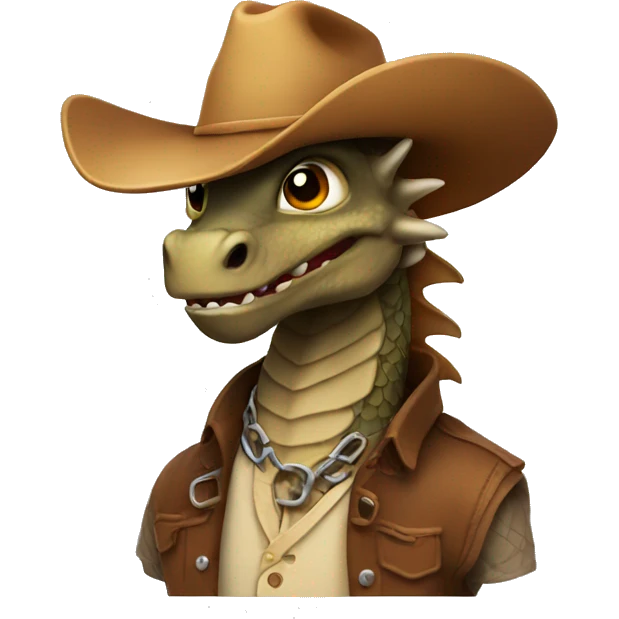 Dragon with cowboy hat emoji