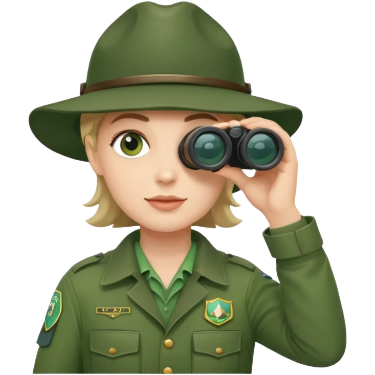 mountain ranger with binoculars emoji