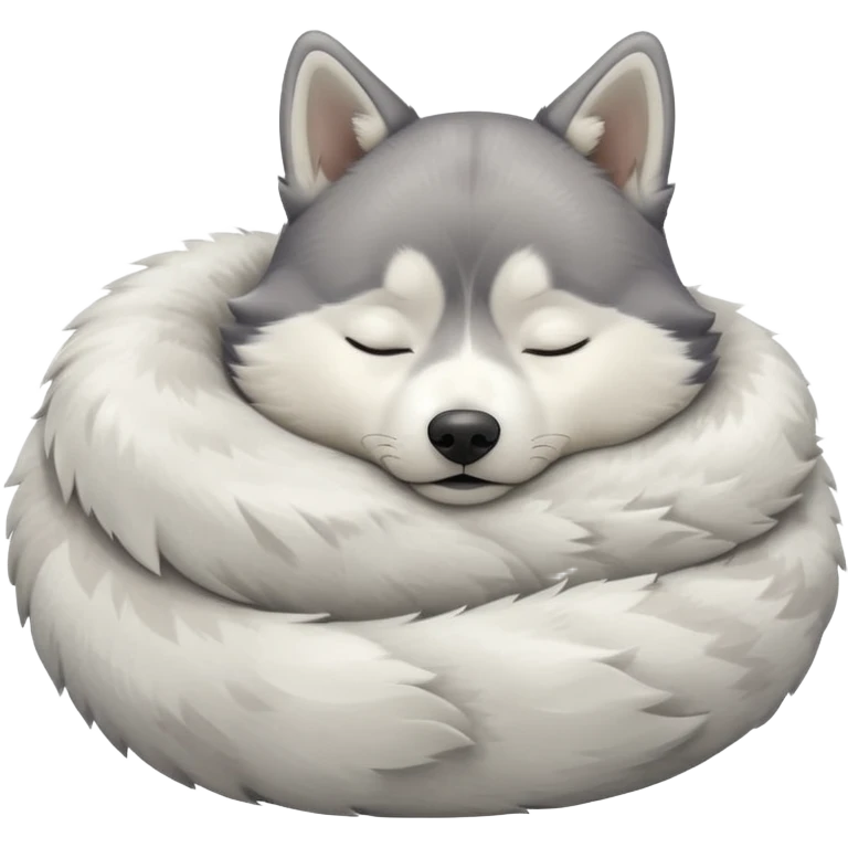 full size husky dog sleeping with eyes closed  emoji