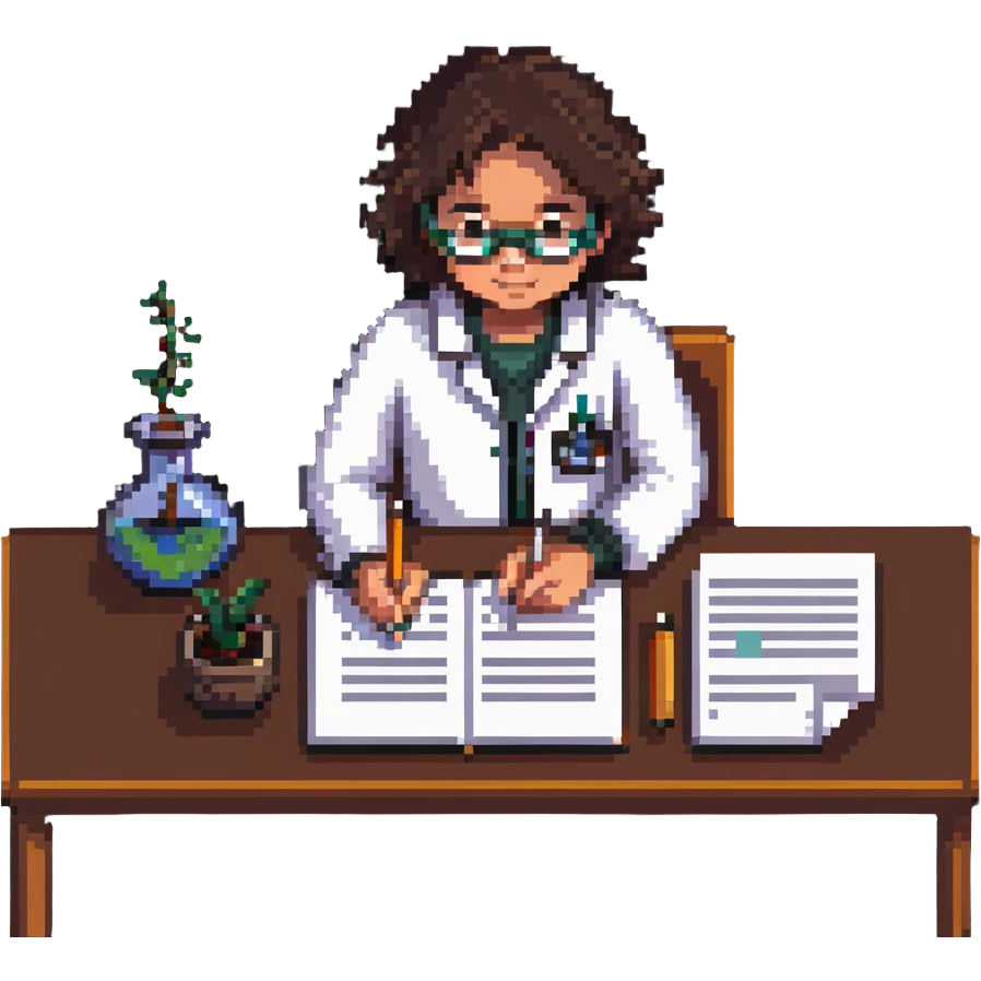 student writing a scientific paper emoji