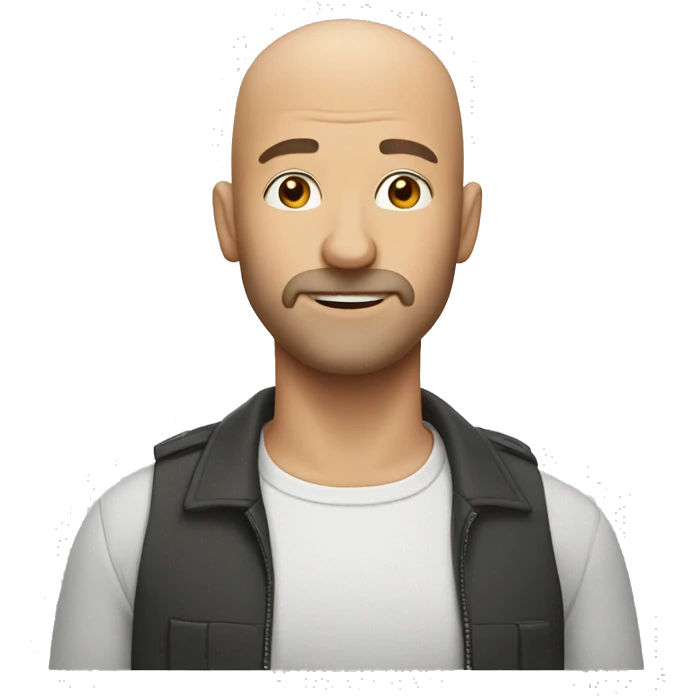 Bald white guy with facial hair emoji