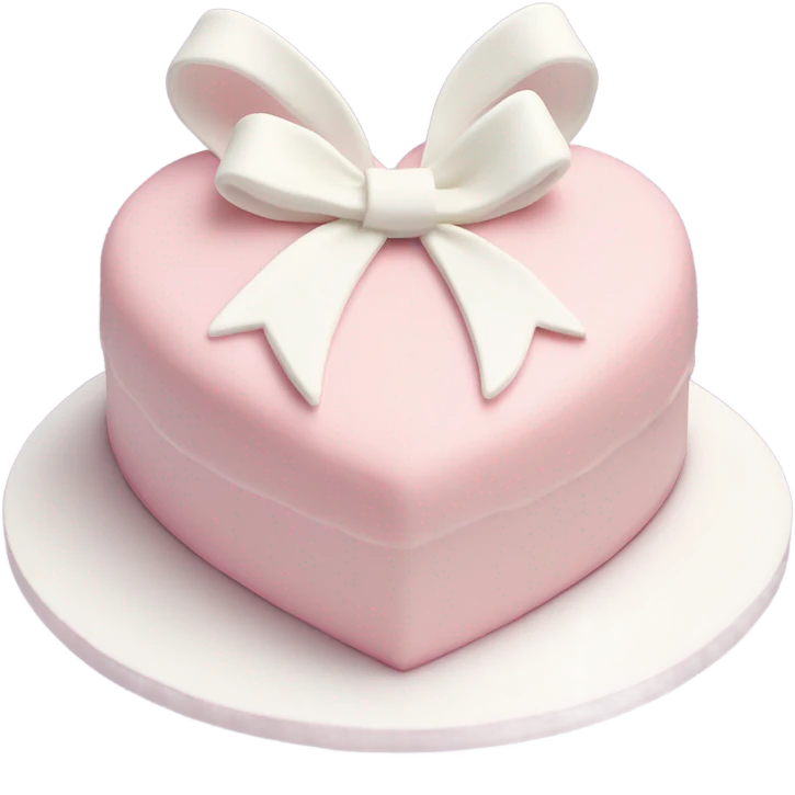 Pastel pink heart shaped cake with fancy white icing and bows emoji