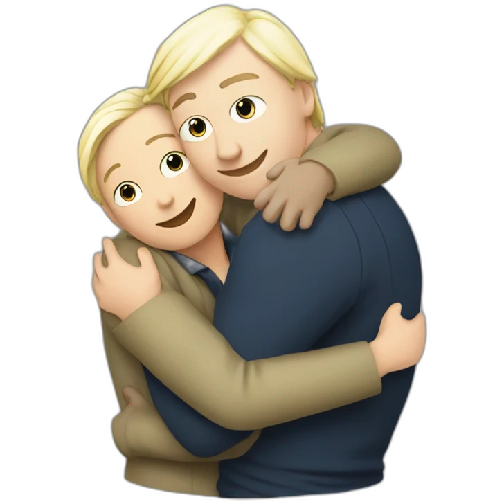 lepen giving a hug to zemour emoji
