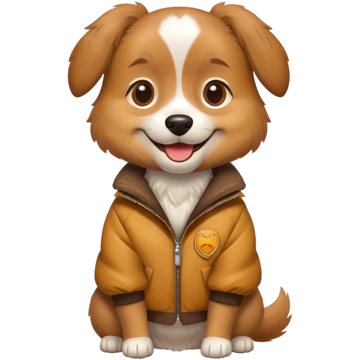 Dog wearing jacket emoji
