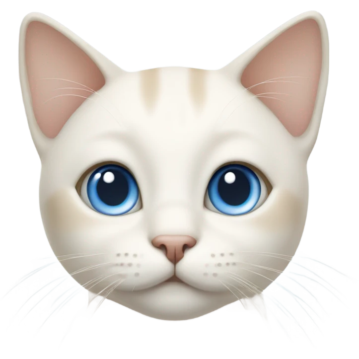 White and cream color cat with big blue eyes  emoji