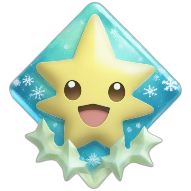 Pokemon Jirachi Badge Winter Slowflake GiftBox 2023 emoji